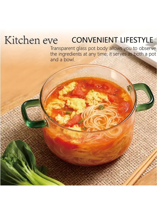 Green Glass Pot With Lid 50 3oz 1500ml Stovetop Cooking For Hotpot Soup Milk Tea - Image 5